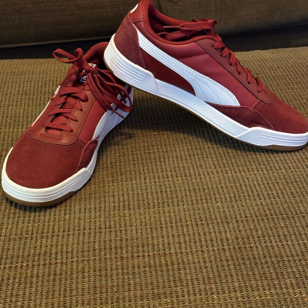 Puma C-Skate Mix, Men’s Size 8.5, Intense Red and White